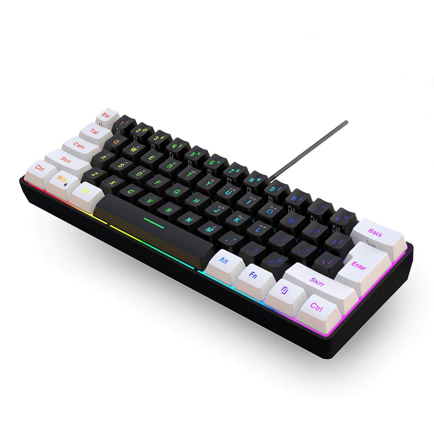 Simple Wired 61-Key Membrane Gaming Keyboard