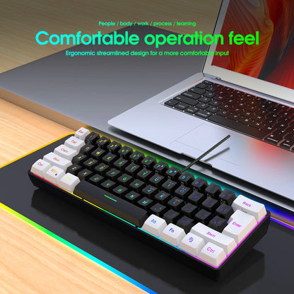 Simple Wired 61-Key Membrane Gaming Keyboard